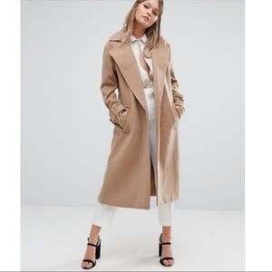 NWT Fashion Union Classic Tan Full Length Coat